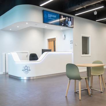 The reception area of the Sports and Wellness centre